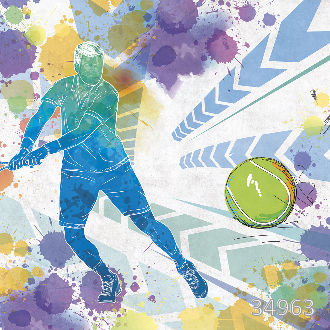 Playing tennis